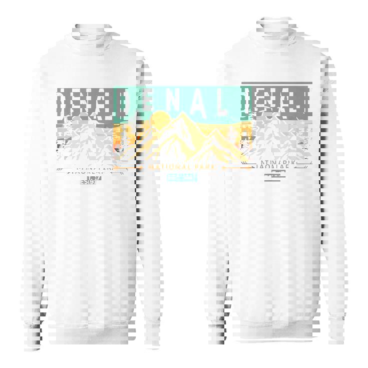 デナリ国立公園 山 自然 レトロ 夕日 ヴィンテージ スウェットシャツ