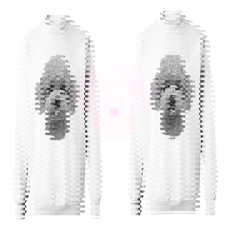 ホワイト トイプードル 犬 いぬ 顔 スウェットシャツ