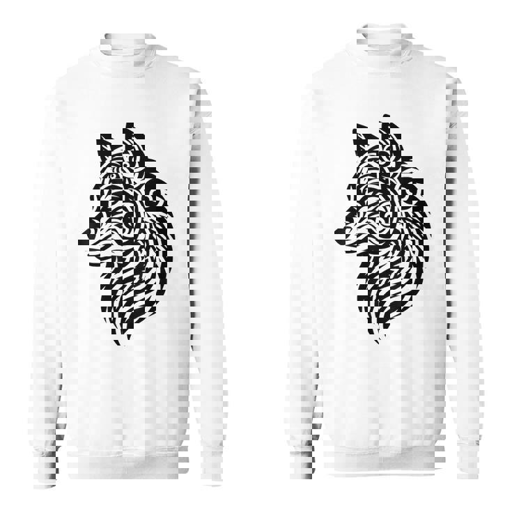 トライバルウルフ ポリネシア部族 マオリ柄 オオカミ スウェットシャツ