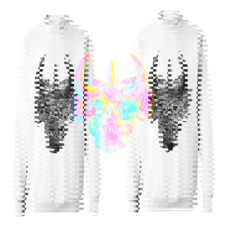 トリケラトプス 恐竜 グラフィック サングラス アートワーク トリケラトプス スウェットシャツ