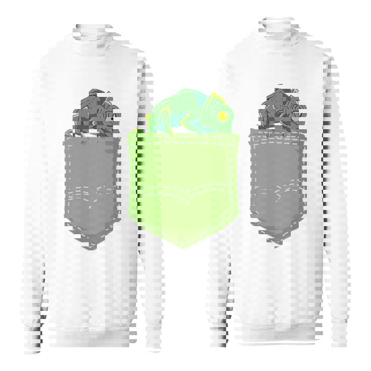 トロピカル アニマル トカゲ 爬虫類ラバー ポケット カメレオン スウェットシャツ