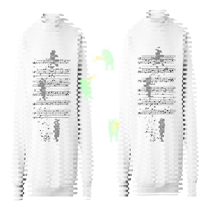 トロンボーン奏者 カエル トロンボーン好きのトロンボーン愛好家 トロンボーン音記号 スウェットシャツ