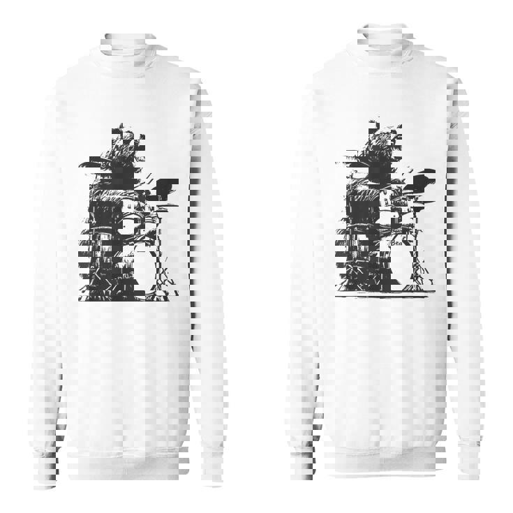 ドラマー ドラムキット クマの演奏 ドラムキット ミュージシャン スウェットシャツ