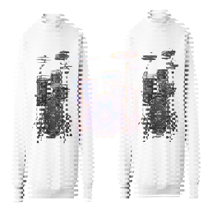 ドラム ドラマー ドラミング ドラム 長袖tシャツ スウェットシャツ