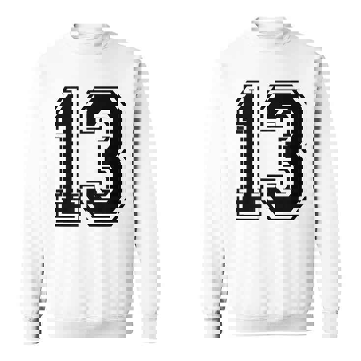 ナンバー13 カレッジスポーツチーム 黒文字 スウェットシャツ