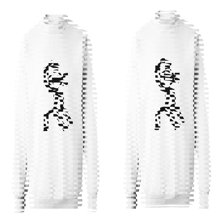 ヌンチャク棒人間クリップアートグラフィック 長袖tシャツ スウェットシャツ