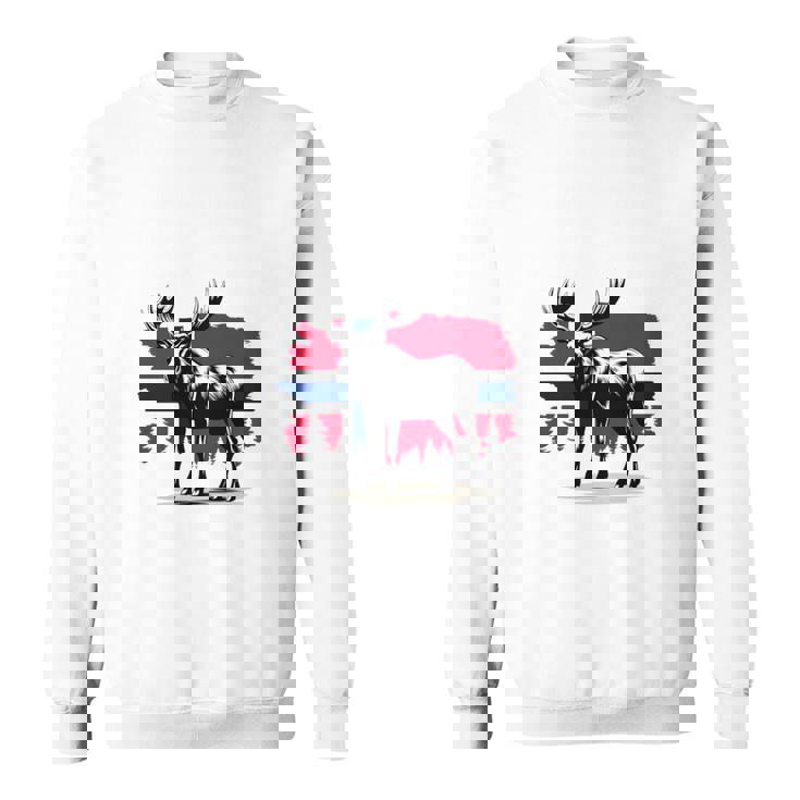 ノルウェー デザイン ヘラジカ ノルウェー国旗 自然 服装 北欧 長袖tシャツ スウェットシャツ