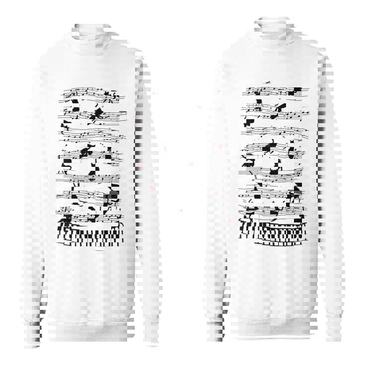 ノーティーキャット 音符付き 音楽 楽譜 おもしろ猫 ギフト スウェットシャツ