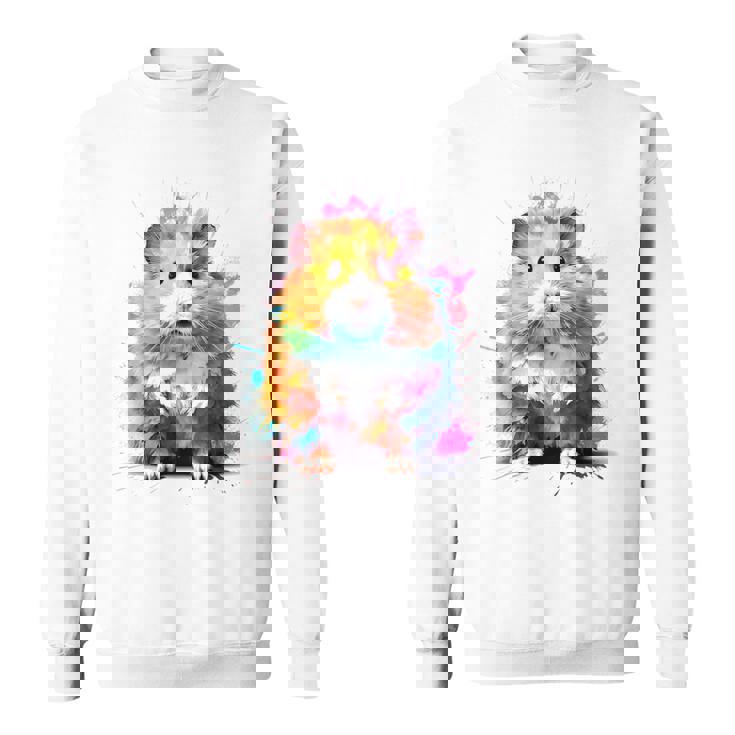 ハムスター 動物 カラフル モチーフ 抽象 アート 絵画 ハムスター スウェットシャツ