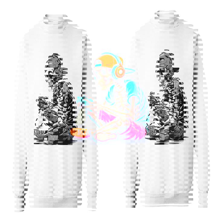 ハロウィン スケルトン ゲーマー おもしろい スケルトン コスチューム ビデオゲーム スウェットシャツ