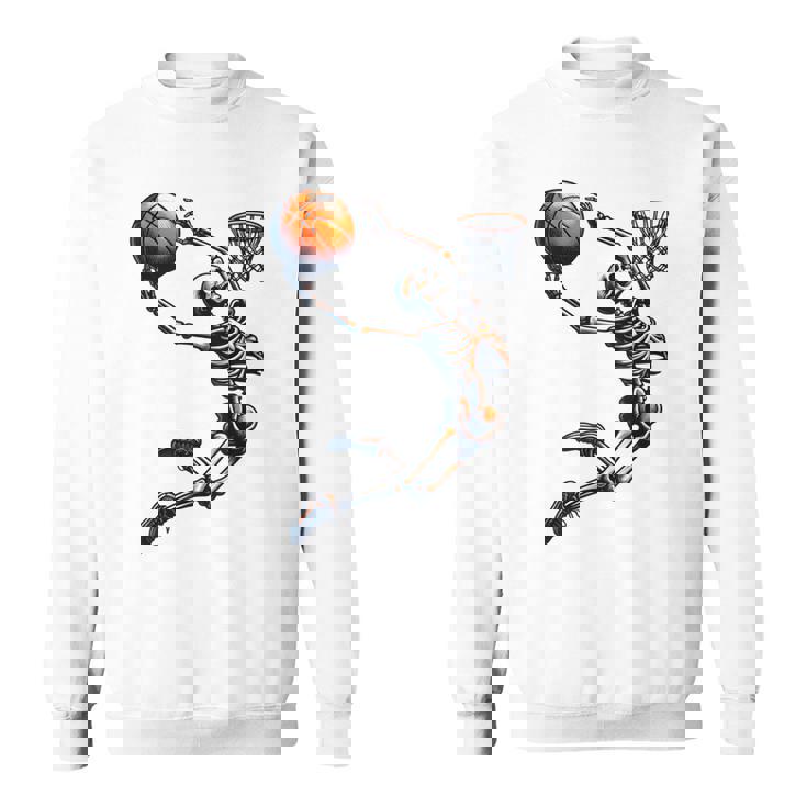 バスケットボール スケルトン ハロウィン 男性 男の子 バスケットボール ハロウィン スウェットシャツ