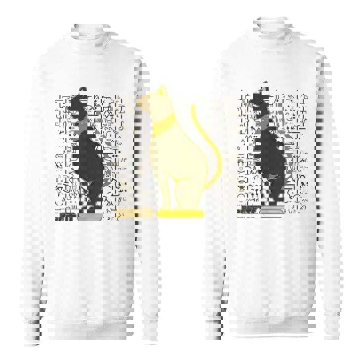 バステット 古代エジプトの猫 神 ヒエログリフ グラフィックアート愛好家 スウェットシャツ