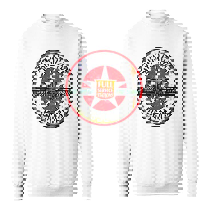 バックプリントのみ レトロ ビンテージ ガソリンスタンド スター モーター オイルカー スウェットシャツ