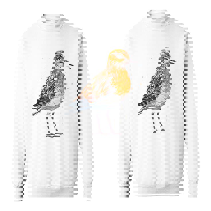 バフブレストのサンドパイパー幾何学模様のパッテンアート、かわいい鳥好き。 スウェットシャツ