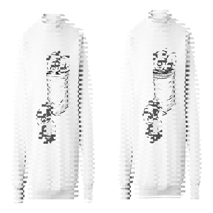 パンダ愛好家のためのポケットの中のかわいいカワイイベイビーパンダ スウェットシャツ