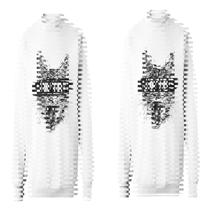 ヒップホップ Y2k Hip Hop Cat ヴィンテージ レトロ エッジの効いたバックプリント ストリートウェア 猫 スウェットシャツ