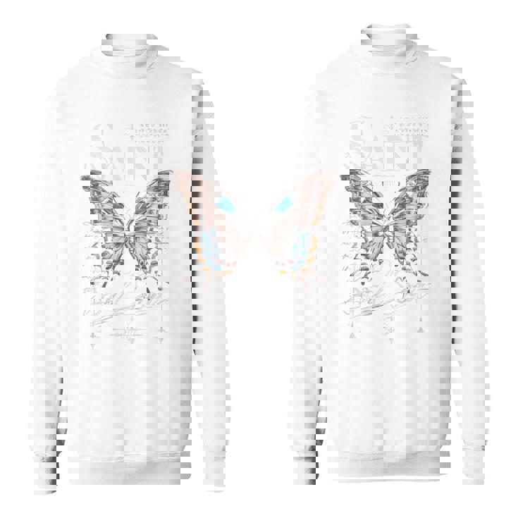 バックプリント ヒップホップ ストリートウェア レトロ Y2k Hip Hop ビンテージ モス バタフライ スウェットシャツ