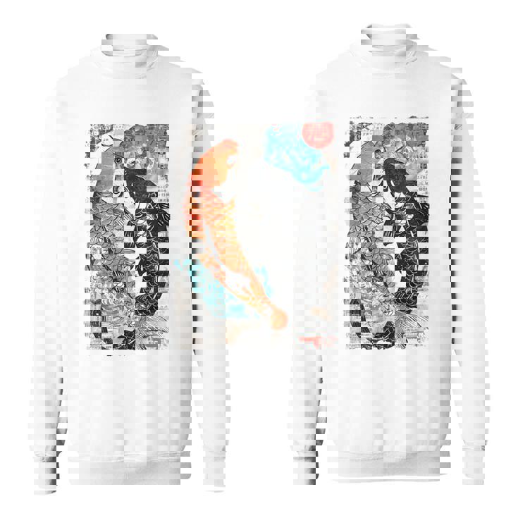 ビンテージ グラフィティ 錦鯉 魚 鯉 長袖tシャツ スウェットシャツ