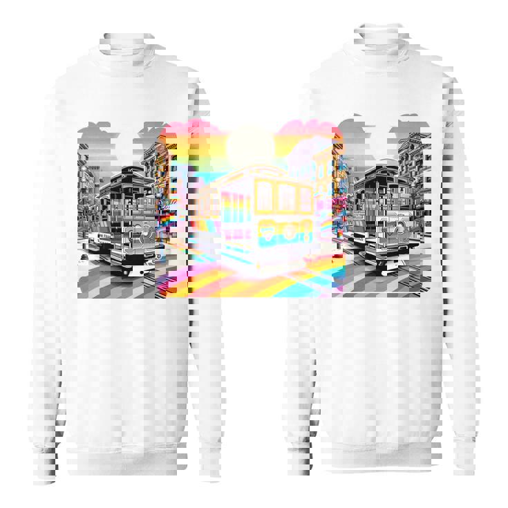 ビンテージ サンフランシスコ ケーブルカーf カストロ カリフォルニア Lgbtq 長袖tシャツ スウェットシャツ