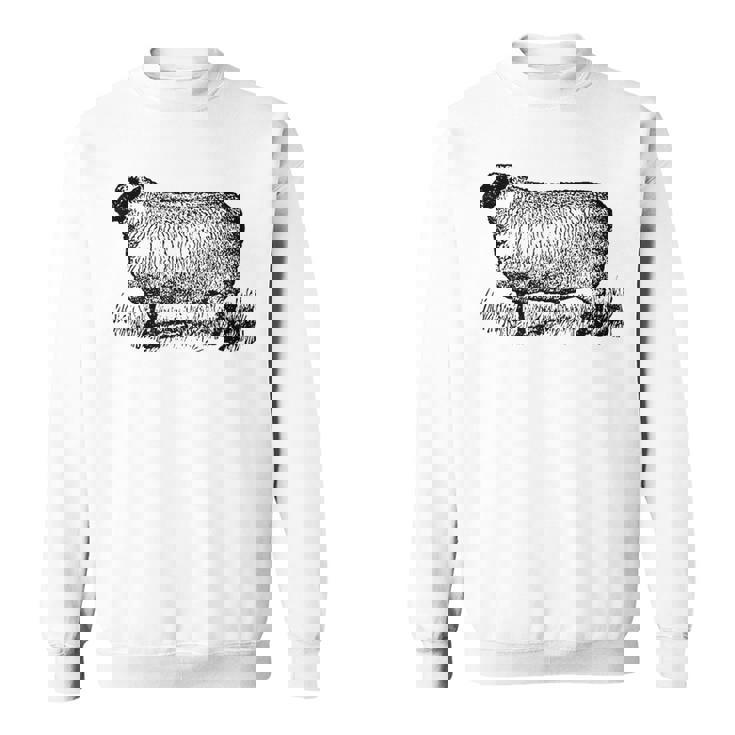 ビンテージ羊の描画 スウェットシャツ