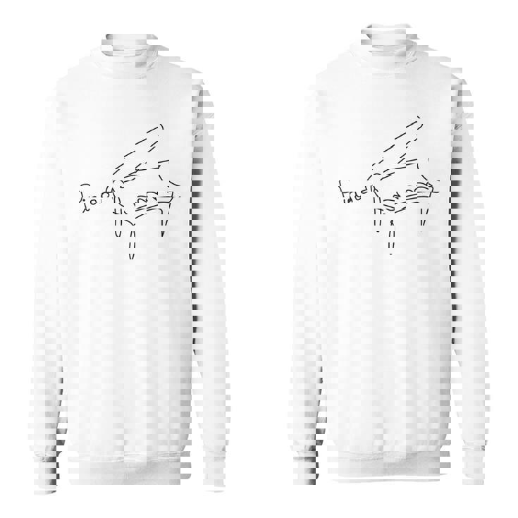 ピアニスト デザイン ワンライン グランドピアノ スウェットシャツ