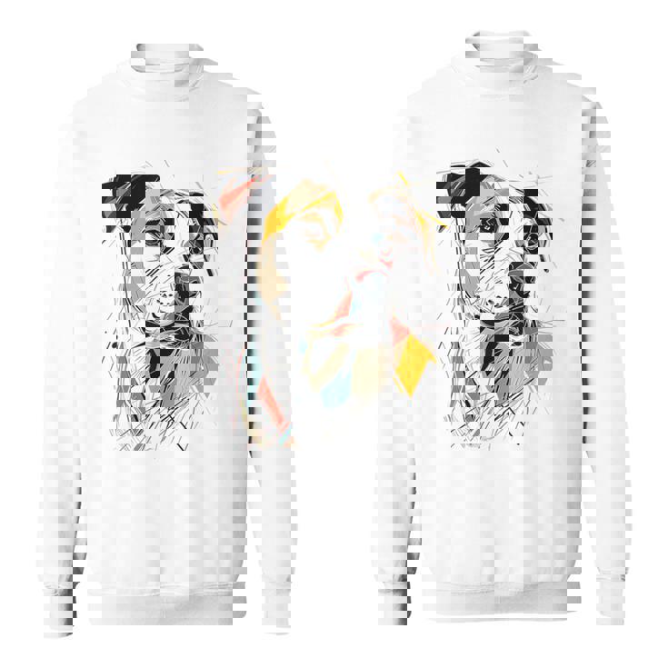 ピットブル 抽象 ペット お絵かき イラスト 動物 ピットブル スウェットシャツ