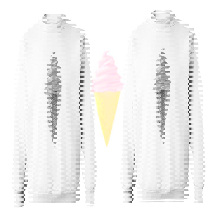 ピンク ソフトサーブ ストロベリー アイスクリーム コーン スウェットシャツ