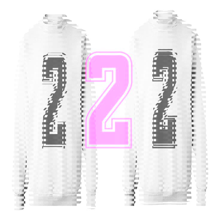 ピンク色背番号 2 チーム短大スポーツピンク色背番号付きユニフォーム スウェットシャツ