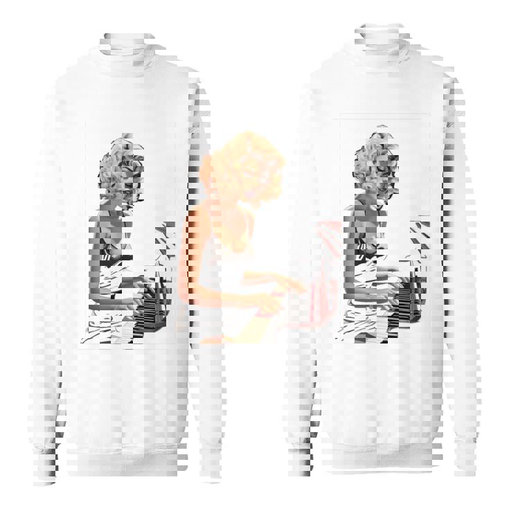 ピンナップガール ピアノ ピアニスト ヴィンテージ 長袖tシャツ スウェットシャツ