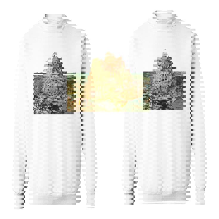 ピーテル・ブリューゲルによるバベルの塔 1563 長袖tシャツ スウェットシャツ