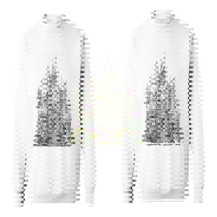 ファンタジーゴシックヴィクトリア朝の城 長袖tシャツ スウェットシャツ