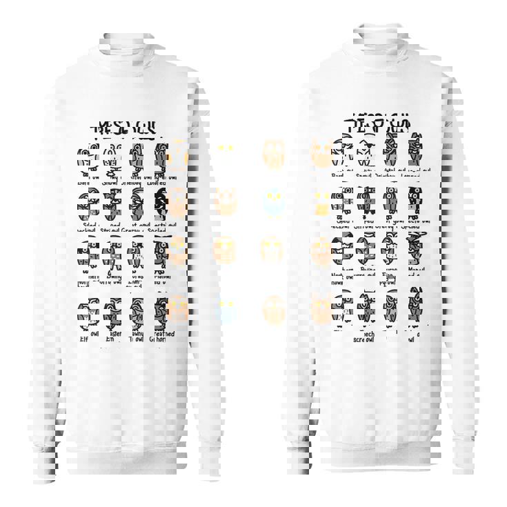 フクロウのコレクションタイプ かわいいフクロウ愛好家向け スウェットシャツ