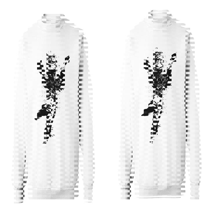 フライングvギターで遊ぶ猫 スウェットシャツ