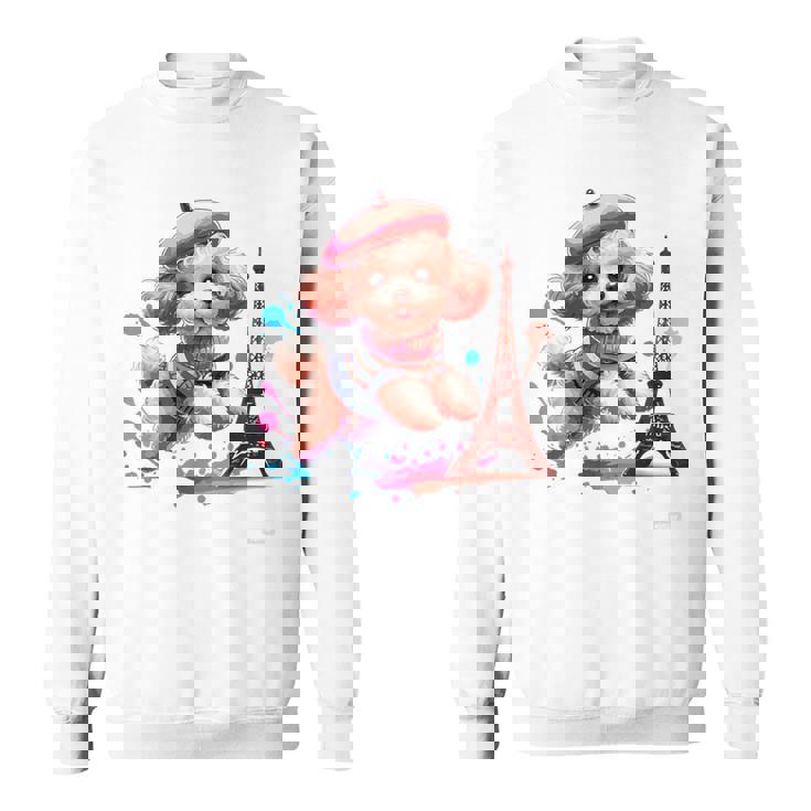 フランス パリ エッフェル塔 ファッション トイ プードル パリ 子犬 スウェットシャツ