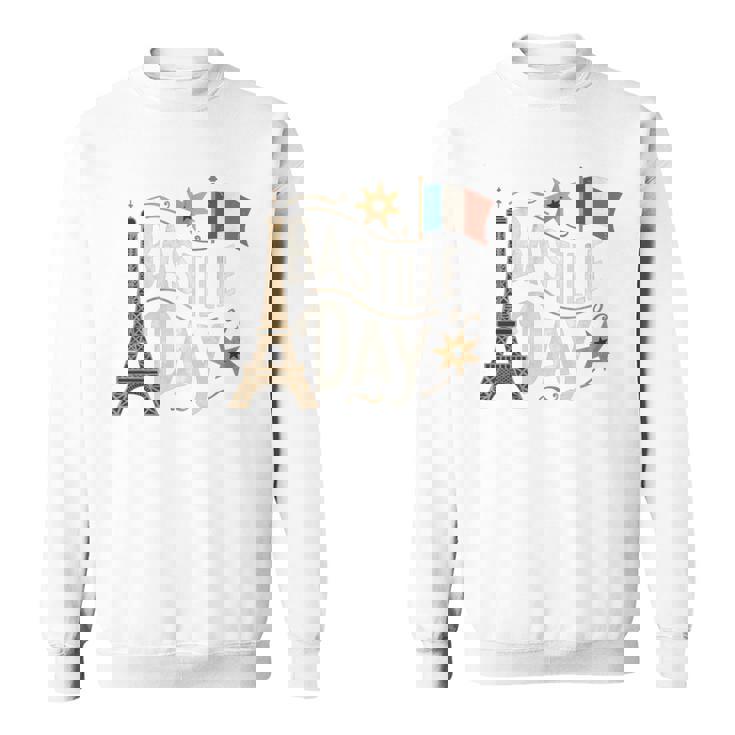 フランスの国旗 ヴィンテージ バスティーユの日 2019 パリ 1789 フランス 長袖tシャツ スウェットシャツ