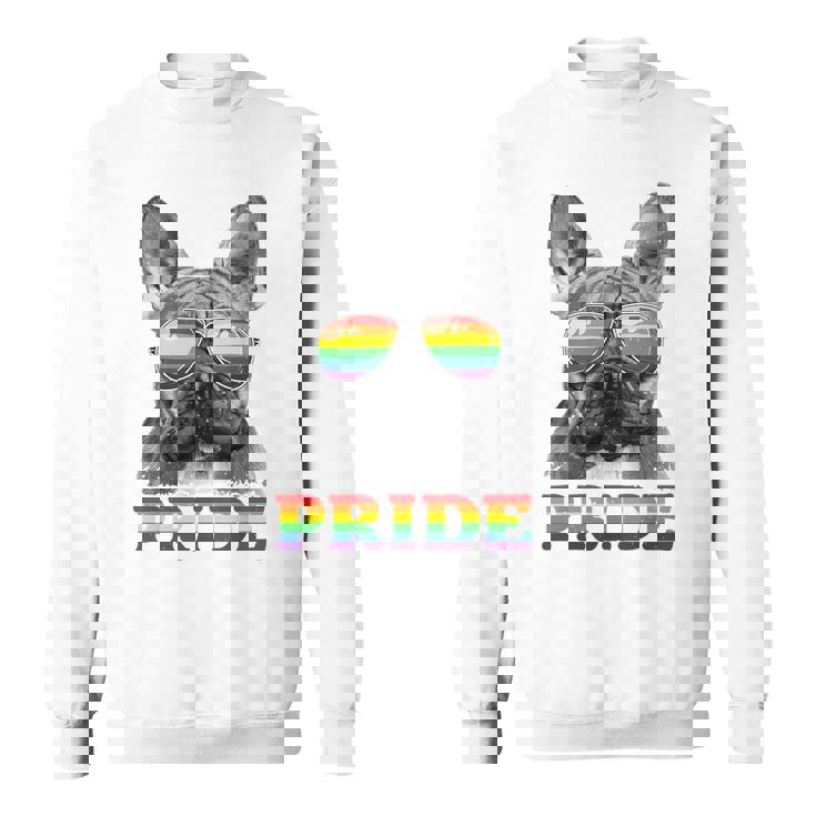 フレンチブルドッグ ゲイプライド Lgbt レインボーフラッグ サングラス Lgbtq スウェットシャツ