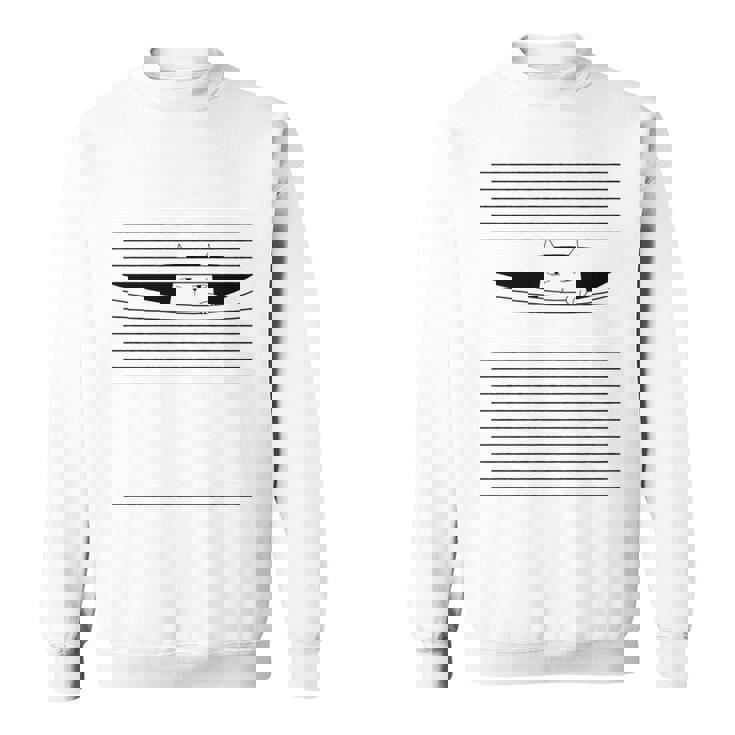 ブラインドを指で下げる猫 猫好き ねこ好き ネコ好き 猫の飼い主 ブラインドネタ おもしろ かわいい ねこ ネコ 猫 長袖tシャツ スウェットシャツ