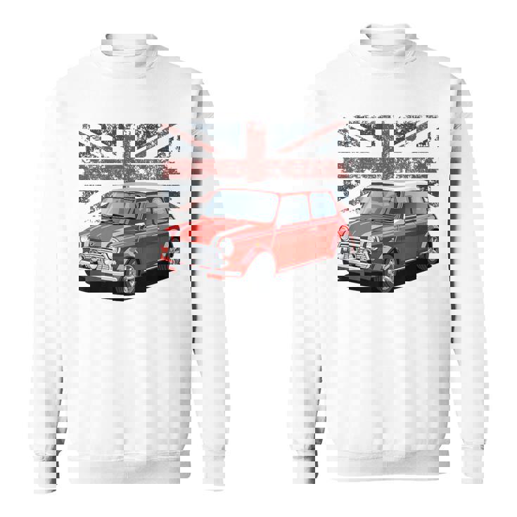 ブリティッシュクラシックカー レッドミニスポーツカー スウェットシャツ