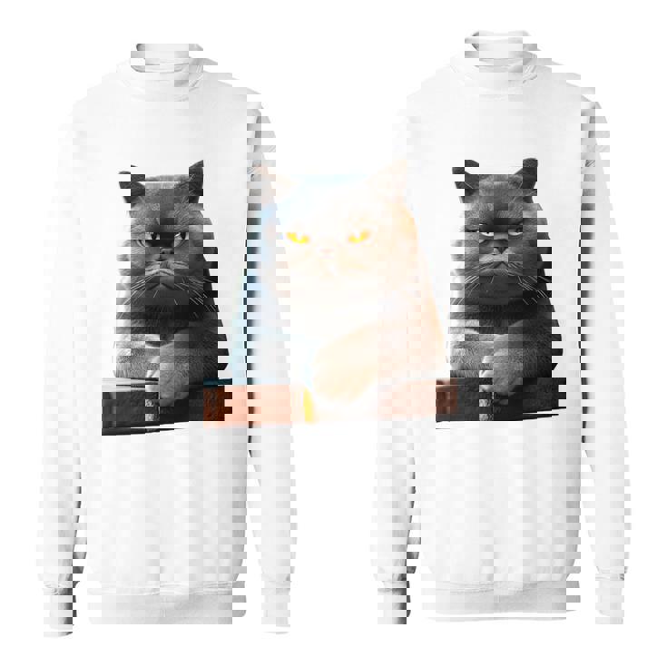 ブリティッシュショートヘア猫猫ママ猫ママかわいい猫 長袖tシャツ スウェットシャツ