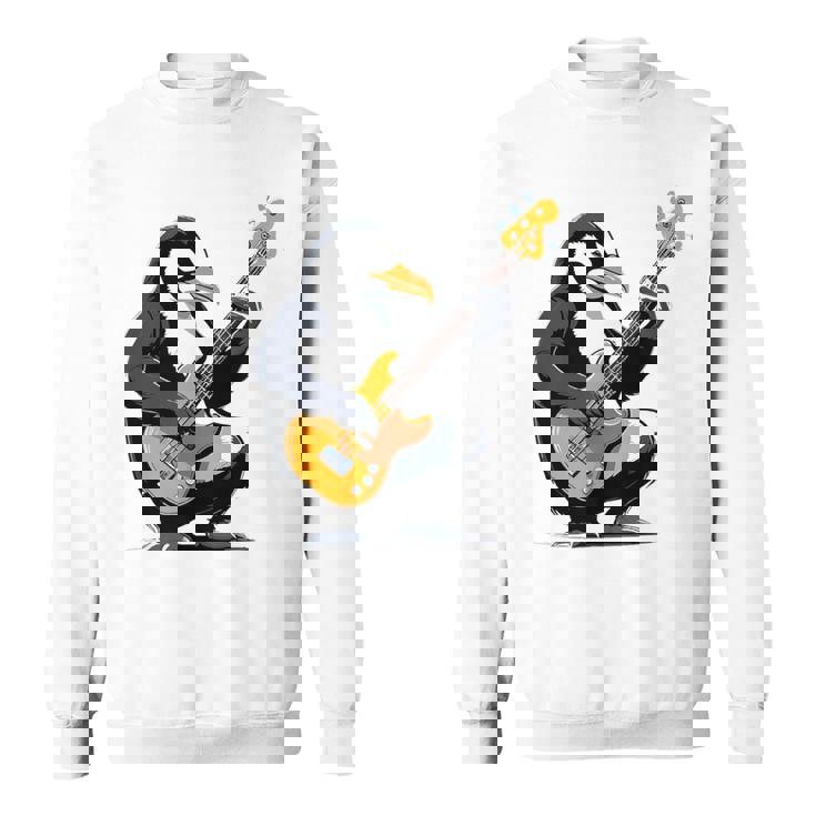 ベースギターを弾くペンギン ペンギン スウェットシャツ