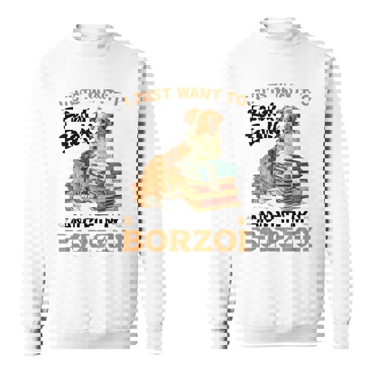 ボルゾイ・ドッグ・ブリード本を読んでボルゾイを撫でたいだけ スウェットシャツ