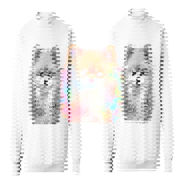 ポメラニアン 抽象画 グラフィック 絵画 動物 ポメラニアン スウェットシャツ