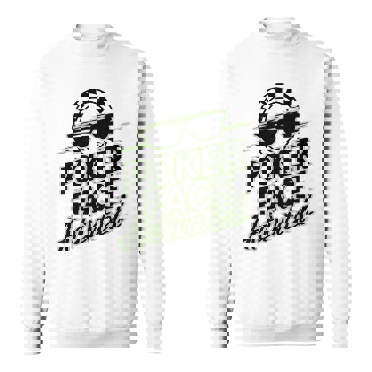 ポーカーフェイス活性化テキサスホールデムポーカーカード愛好家。 スウェットシャツ