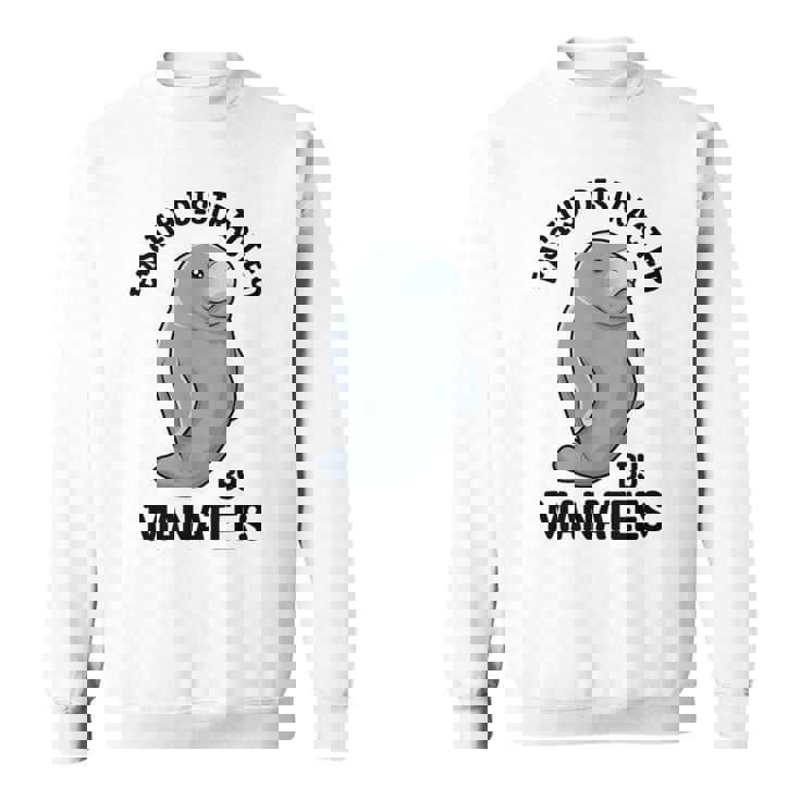 マナティーに気を取られる かわいい 海の動物 マナティー スウェットシャツ