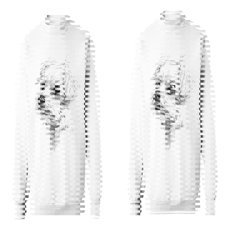 マルチーズ 犬 グラフィック ペット アートワーク マルチーズ スウェットシャツ