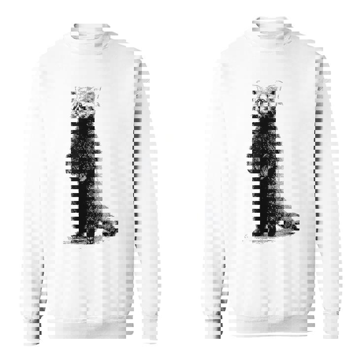 ミニマリストデザインのレッサーパンダ スウェットシャツ