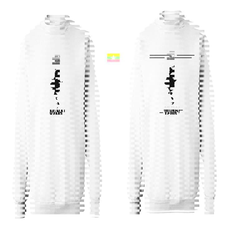 ミャンマーの地図と国の名前が付いたビルマの国旗 スウェットシャツ