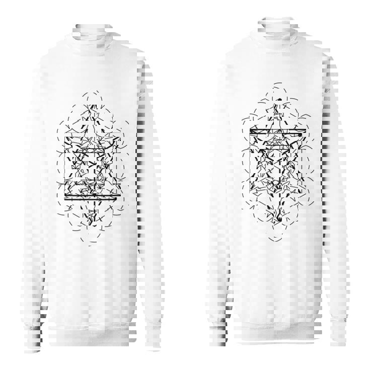 メタトロンキューブ マカバ（スターテトラヒドロン）神聖幾何学 スウェットシャツ