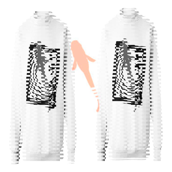 メダカ：ハンコスタンプデザインで描かれたメダカはエサを欲す。 スウェットシャツ