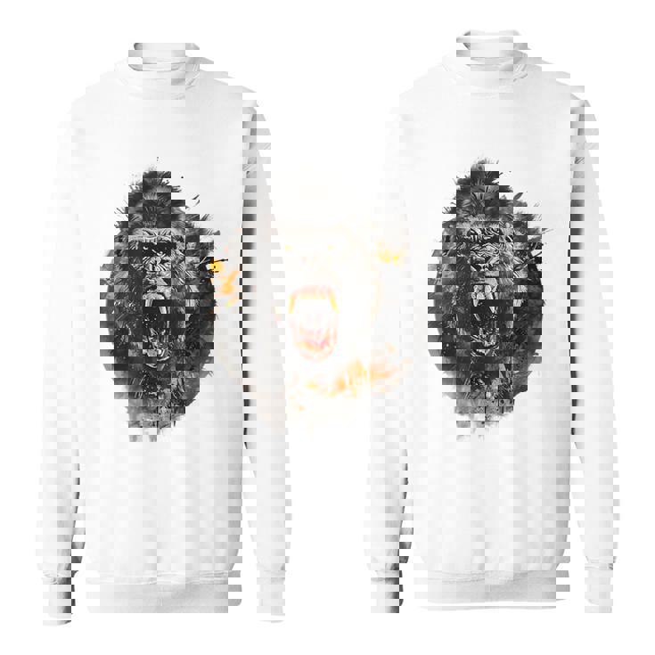 モンキー ゴリラ シルバーバック アニマル スプラッシュ グラフィティ アート スウェットシャツ